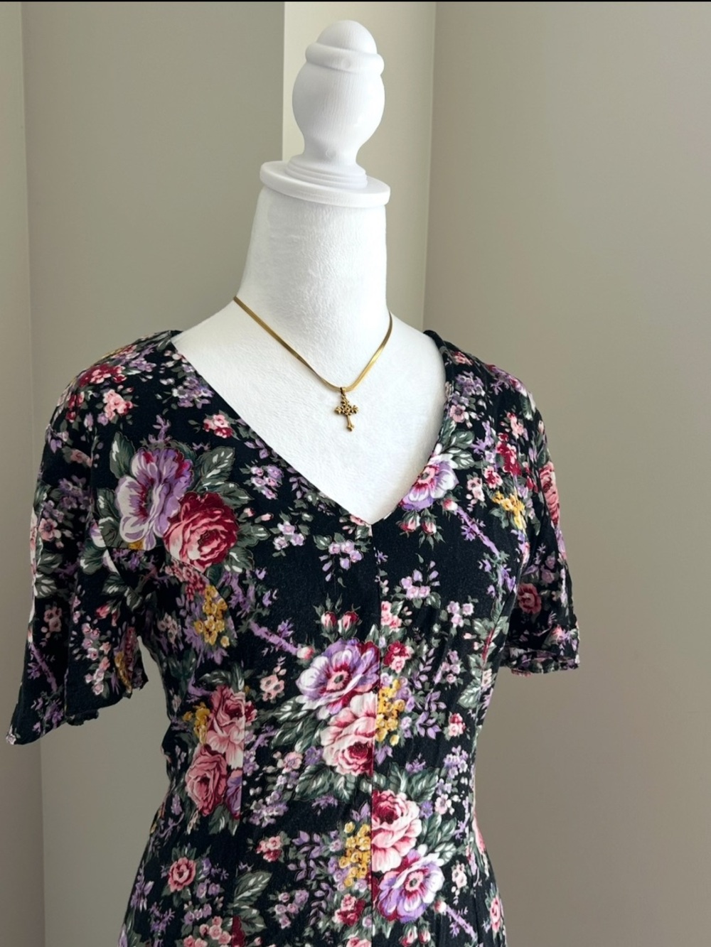 Source Unknown Black Floral Maxi Dress - Picture 4 of 7